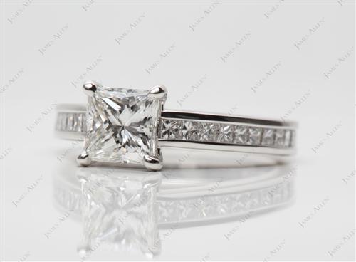 Platinum 1.12 Princess cut Channel Set Diamond Band