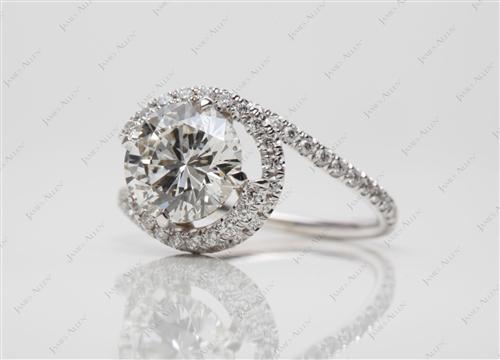 White Gold 2.11 Round cut Micro Pave Wedding Band