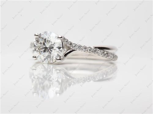 Platinum 1.26 Round cut Diamond Rings