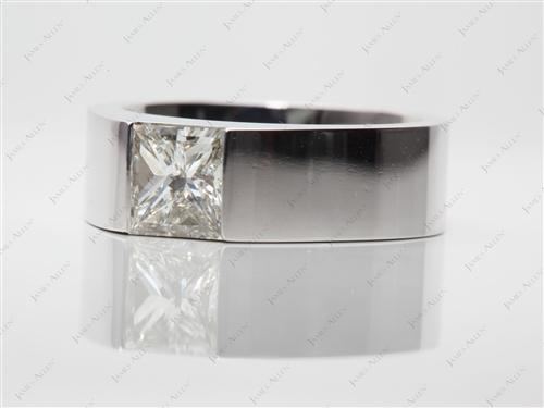 White Gold 1.25 Princess cut Tension Diamond Ring