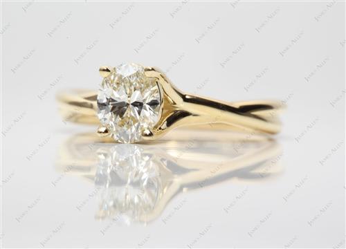 Gold 0.91 Oval cut Solitaire Engagement Rings