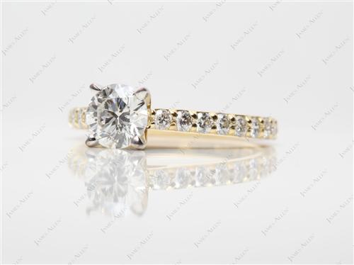 Gold 0.78 Round cut Diamond Rings
