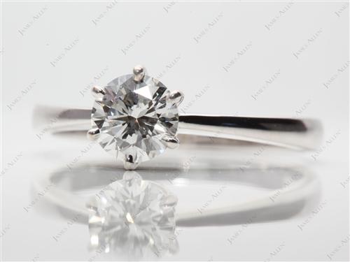 White Gold 1.02 Round cut Engagement Ring