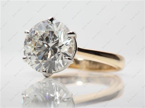 Gold 5.16 Round cut Diamond Solitaire Engagement Ring