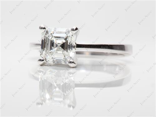White Gold 1.53 Asscher cut Solitaire Ring Designs