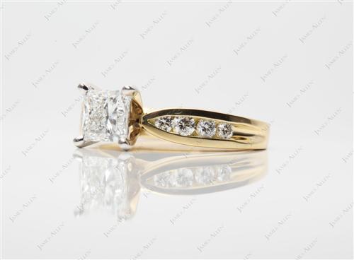 Gold 0.92 Princess cut Channel Setting Engagement Ring
