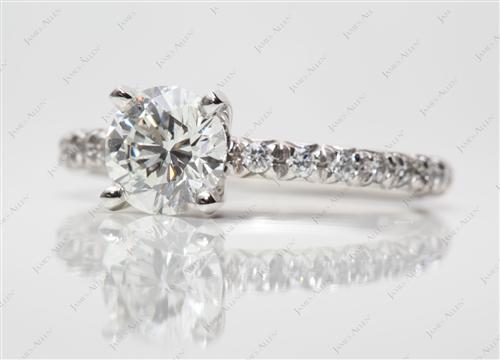 Platinum 1.16 Round cut Pave Ring Setting