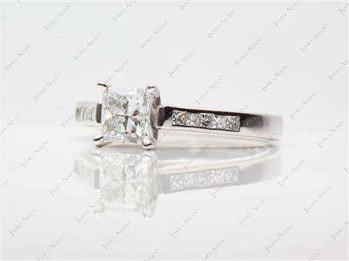 White Gold 0.71 Princess cut Channel Set Diamond Engagement Ring