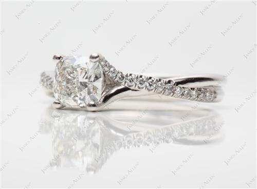Platinum 1.01 Cushion cut Engagement Ring