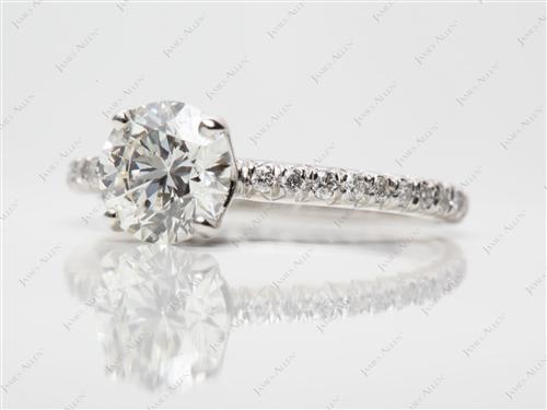 Platinum 1.35 Round cut Micro Pave Rings