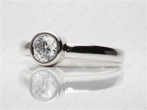 Platinum 0.52 Round cut Engagement Ring