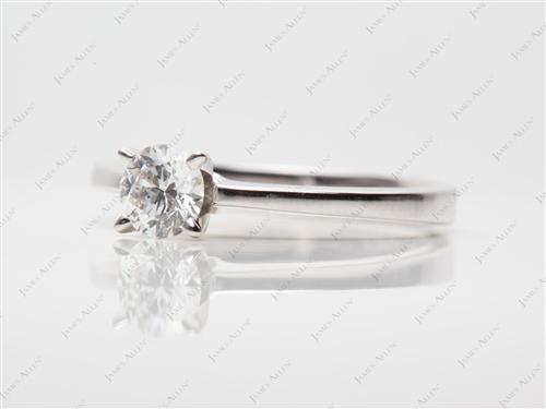 White Gold 0.44 Round cut Diamond Engagement Solitaire Rings