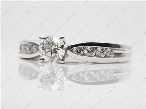 White Gold 0.51 Round cut Channel Set Diamonds