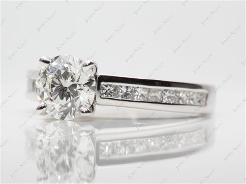 White Gold 1.24 Round cut Diamond Channel Rings