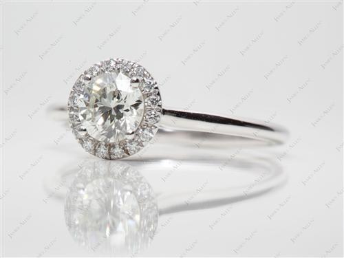 White Gold 0.73 Round cut Diamond Rings