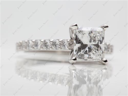 Platinum 1.52 Princess cut Diamond Ring