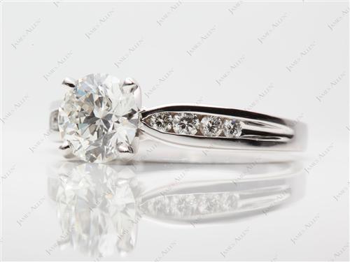 White Gold 1.65 Round cut Channel Rings