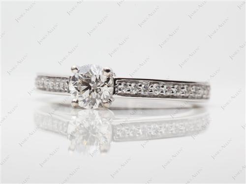 White Gold 0.51 Round cut Pave Rings
