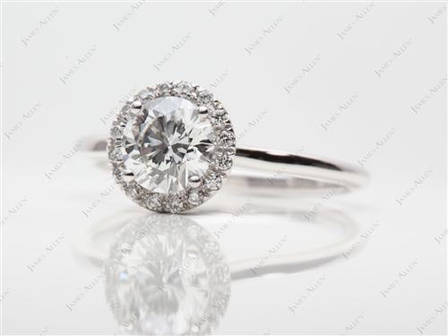 White Gold 1.03 Round cut Micro Pave Ring