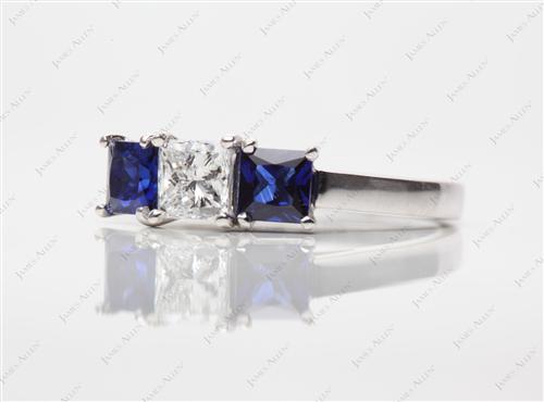 White Gold 0.50 Princess cut Gem Stone Engagement Ring
