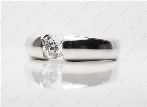White Gold 0.52 Round cut Tension Diamond Rings