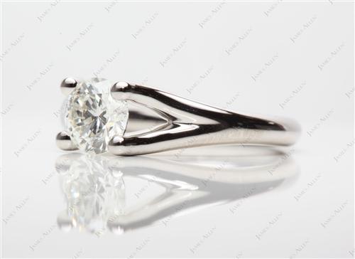 Platinum 1.13 Round cut Tension Set Engagement Rings