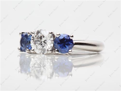 Platinum 0.70 Round cut Gem Stone Ring