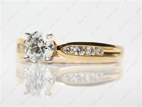 Gold 0.85 Round cut Channel Engagement Rings
