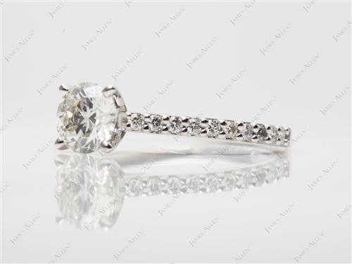 White Gold 1.02 Round cut Engagement Ring