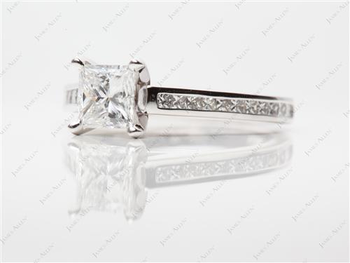 White Gold 1.03 Princess cut Channel Set Diamond Ring