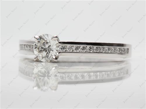 Platinum 0.72 Round cut Channel Set Diamond Rings