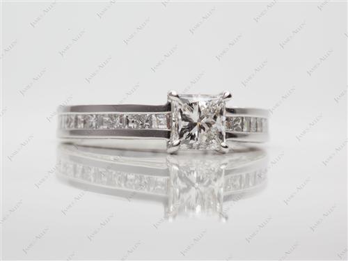 Platinum 0.75 Princess cut Channel Ring