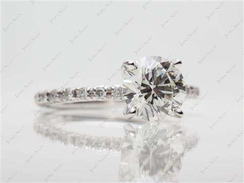 White Gold 2.28 Round cut Micro Pave Rings