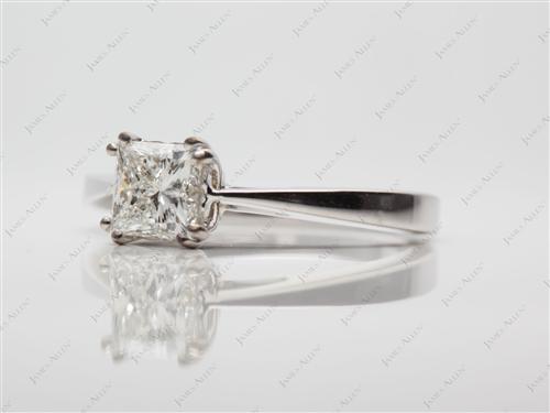 White Gold 0.75 Princess cut Solitaire Rings