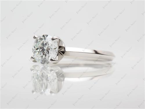 Platinum 1.01 Round cut Engagement Rings