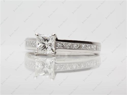 Platinum 0.73 Princess cut Channel Set Engagement Ring