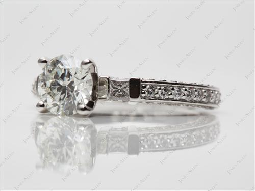 Platinum 1.17 Round cut Engagement Rings