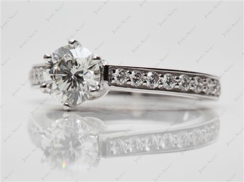 White Gold 0.92 Round cut Pave Ring Set