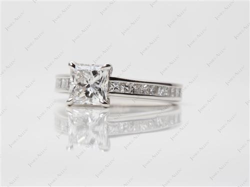 Platinum 1.05 Princess cut Channel Setting Ring