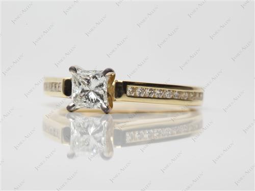 Gold 0.51 Princess cut Channel Engagement Ring