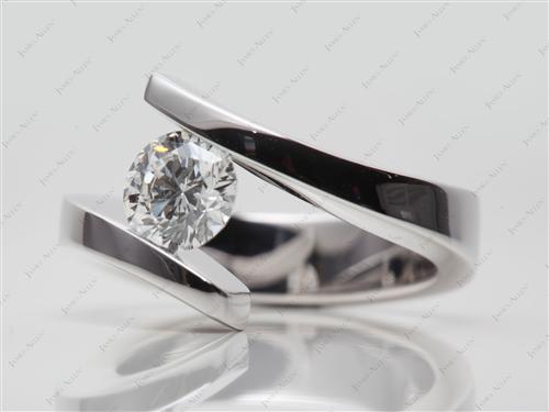 White Gold 1.08 Round cut Tension Ring Settings