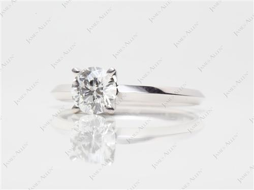 White Gold 0.73 Round cut Engagement Ring