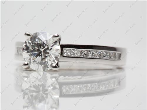 Platinum 1.50 Round cut Channel Engagement Ring