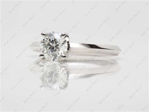 Platinum 0.62 Round cut Engagement Rings