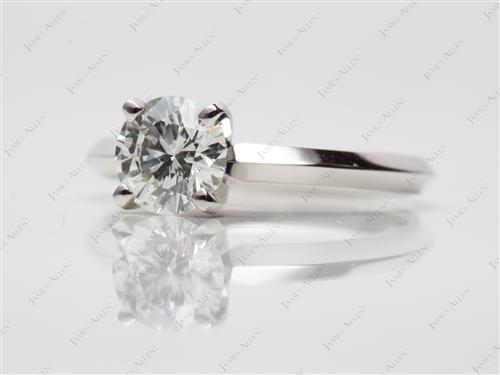 Platinum 0.70 Round cut Diamond Ring