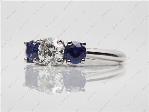 White Gold 0.70 Round cut Topaz Rings