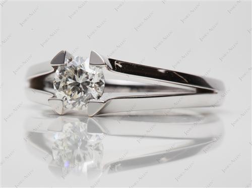 White Gold 0.80 Round cut Tension Setting Engagement Rings