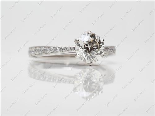 Platinum 1.10 Round cut Diamond Pave Rings