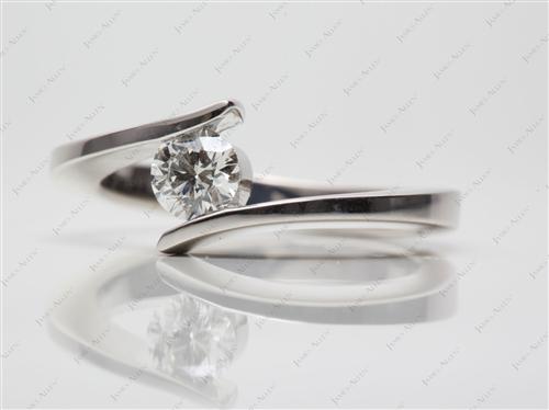 Platinum 0.50 Round cut Solitaire Rings