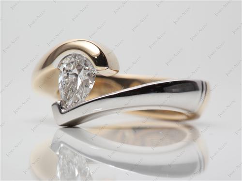 White Gold 0.60 Pear shaped Tension Setting Engagement Rings